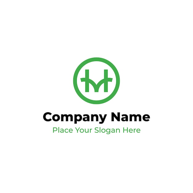 Initial HM logo design vector template