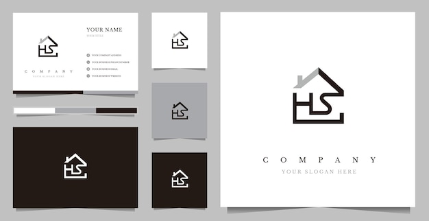 Vector initial hs real estate logo design vector