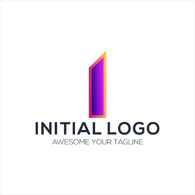 Initial i logo design gradient colorful