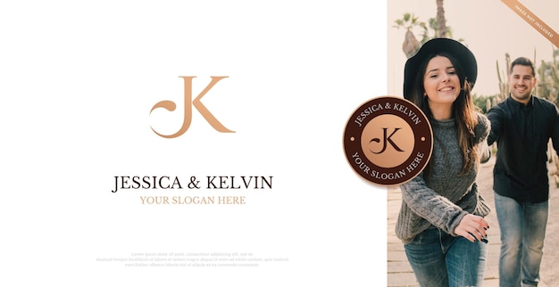 Initial JK Logo Design Vector