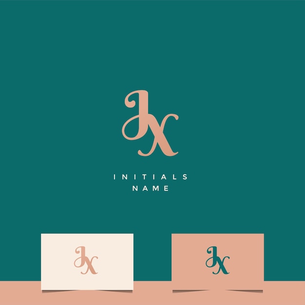 Vector initial jx monogram logo design