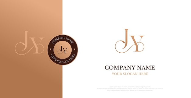 초기 JY 로고 디자인 벡터