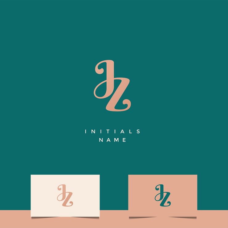 Vector 초기 jz 모노그램 로고 디자인