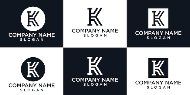 Initial k letter logo design template