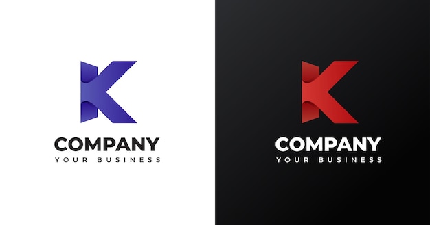 Initial K letter logo design template