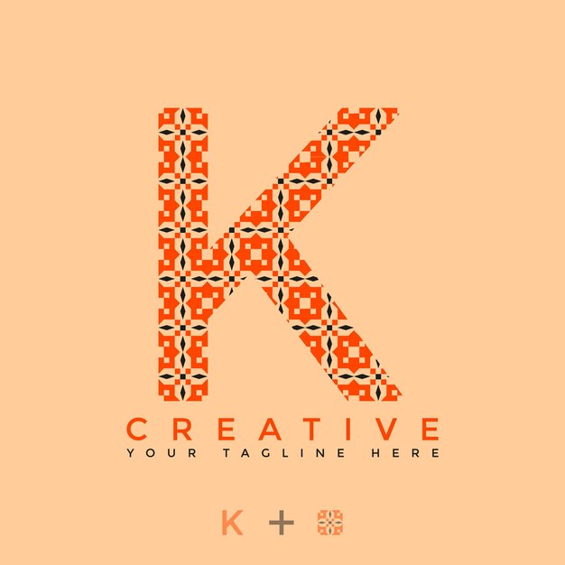 Vector initial k letter luxury ornament monogram logo 02