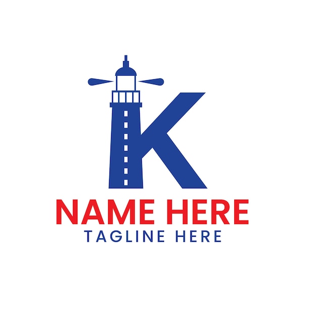 Initial K Lighthouse Logo Design