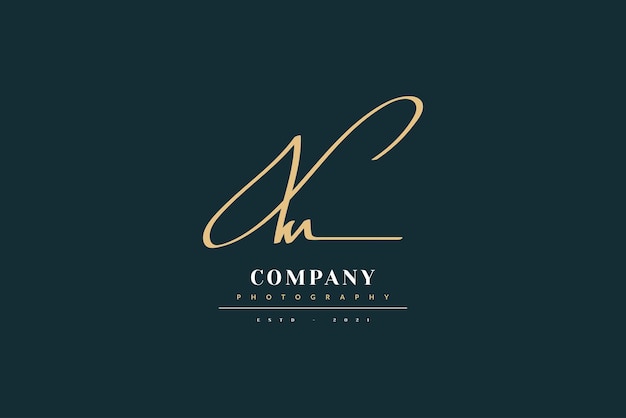 Initial K and R Logo Design in Vintage Handwriting Style. KR Signature Logo or Symbol for Business Identity