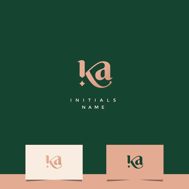 Initial KA Monogram Logo Design