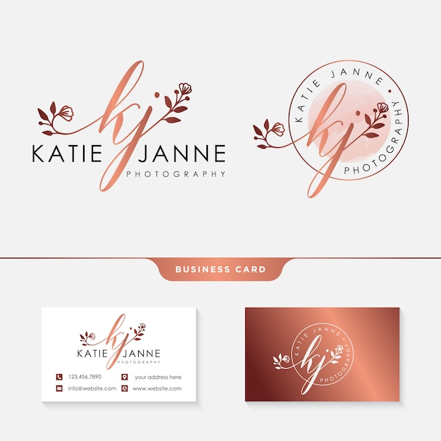 Initial kj feminine logo collections template