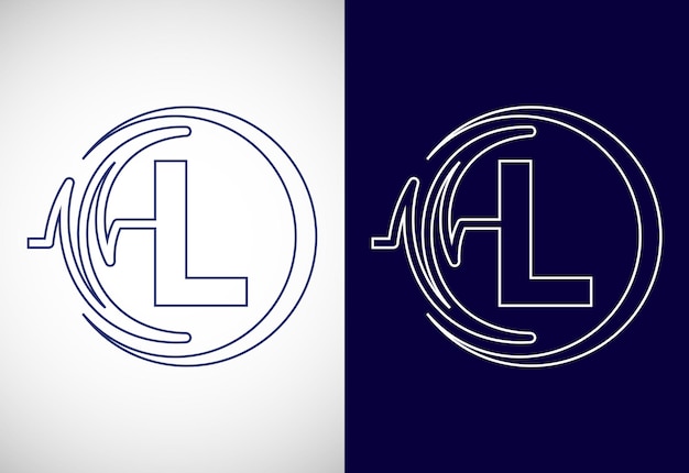 Initial L alphabet with health pulse Line art heartbeat logo design Logo for medical or health business