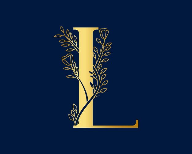 Initial L letter luxury beauty logo design vector