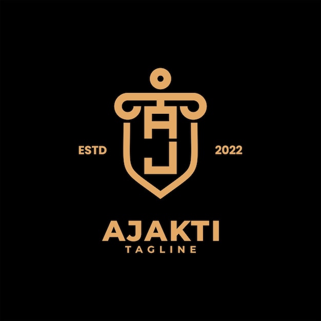 Логотип начальной юридической фирмы с буквой AJ