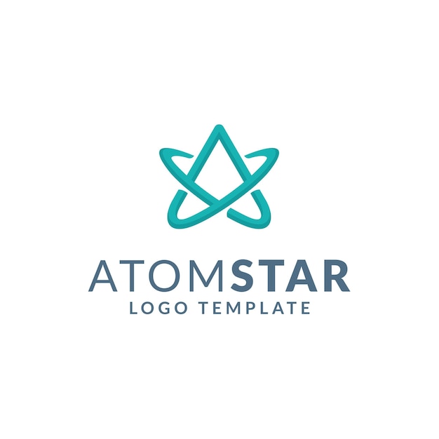 과학 로고 디자인을 위한 원자 기호 및 별이 있는 초기 문자 A