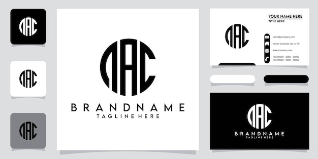 Initial letter aac or caa typography logo design vector with business card design premium