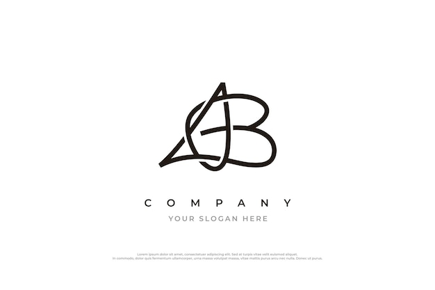 Initial Letter AB Logo Design Vector Template