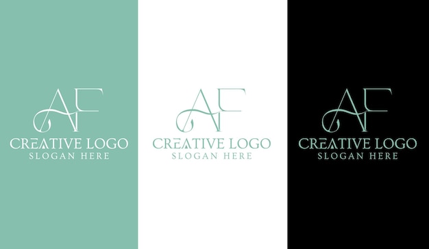 Первоначальная буква AF Дизайн логотипа Creative Modern Symbol Icon