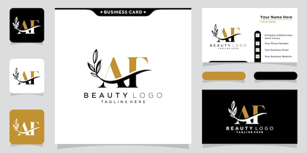 Initial letter af luxury logo design vector