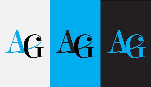 Initial letter AG logo design creative modern symbol icon monogram