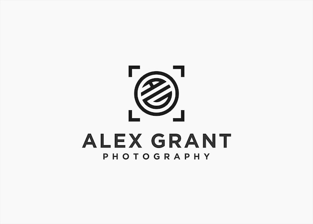 initial letter ag photography logo design vector illustration