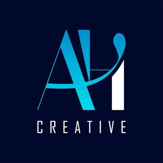 Initial Letter AH Logo AH Letter Design Vector Illustration