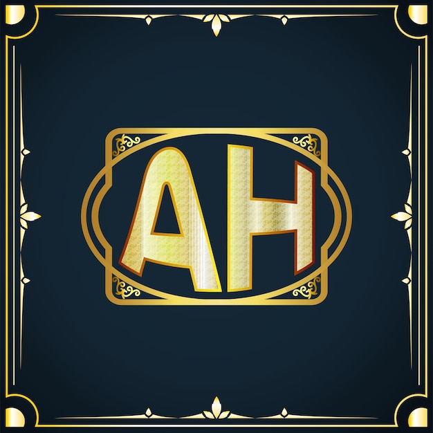 Initial letter AH royal luxury logo template