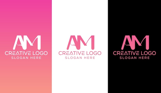 Initial letter AM logo design creative modern symbol icon