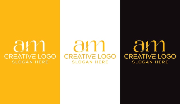 Initial letter am logo design monogram creative modern sign symbol icon