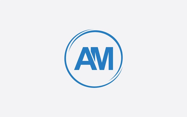 초기 글자 AM 로고 디자인 터 템플릿 요약 글자 AM로고 디자인