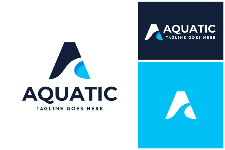 वेक्टर initial letter a aqua with blue fresh water for swimming pool or sea ocean beach logo design