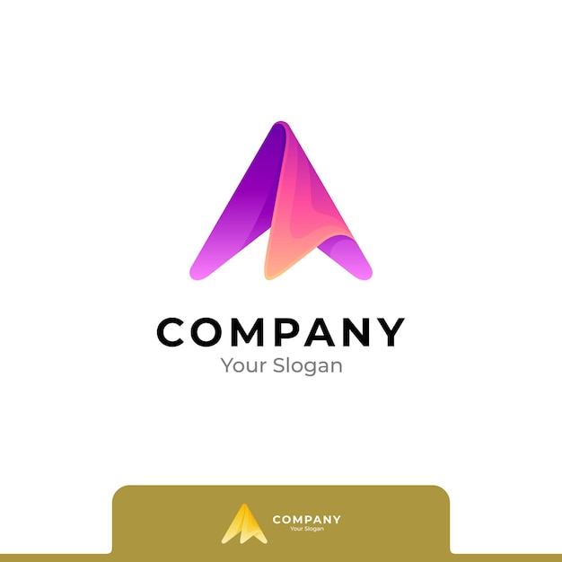 Initial letter A or arrow logo template