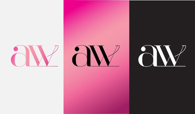 Первоначальная буква AW дизайн логотипа креативный современный символ иконка монограмма