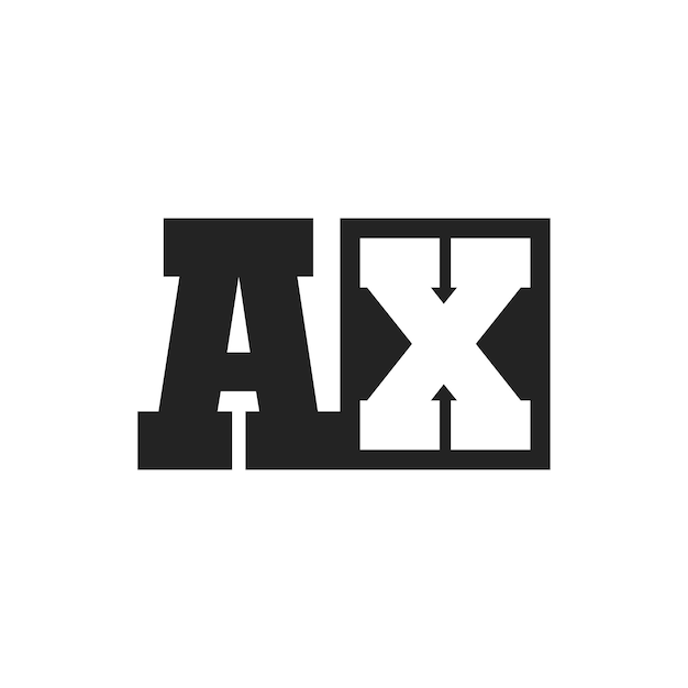 initial letter ax logo design template ax logo