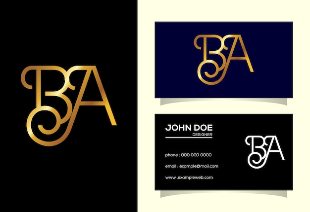 Вектор Первоначальная буква ba дизайн логотипа векторный графический символ алфавита для фирменного стиля