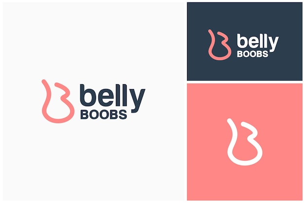 Lettera iniziale b baby boobs belly beauty body for prenatal pregnancy woman logo design