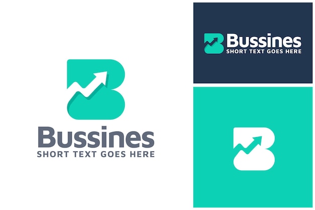 ベクトル マーケティング利益のロゴデザインのための統計上矢印チャート図を備えた頭文字bビジネス