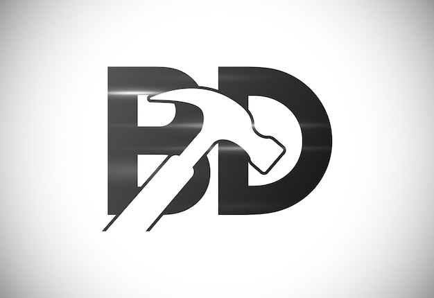 Lettera iniziale bd logo design grafico vettoriale alfabeto simbolo per identità aziendale aziendale
