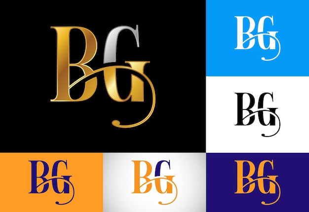 Initial Letter B G Logo Design Vector Graphic Alphabet Symbol For Corporate Business Identity