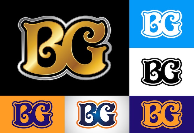 企業のビジネス アイデンティティの頭文字 BG ロゴ デザイン ベクトル グラフィック アルファベット記号