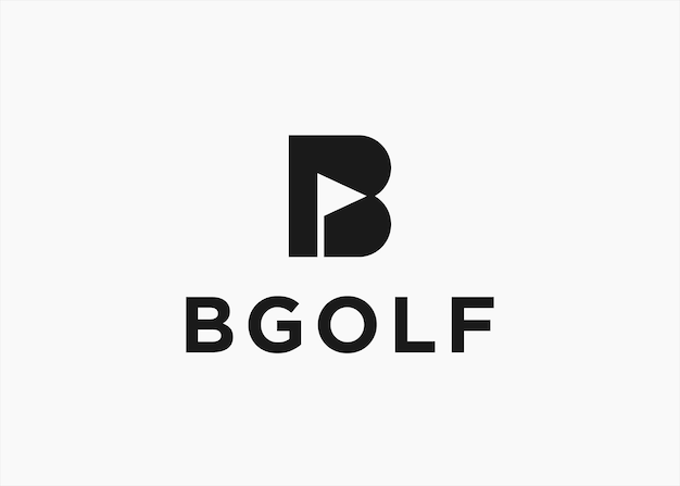 Initial letter b golf logo design vector illustration on white background