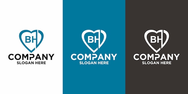 Initial letter B H logo vector design template