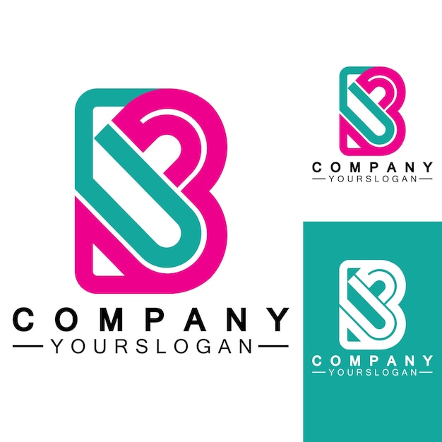 Initial letter B love heart logo design