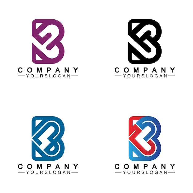 Initial letter B love heart logo design