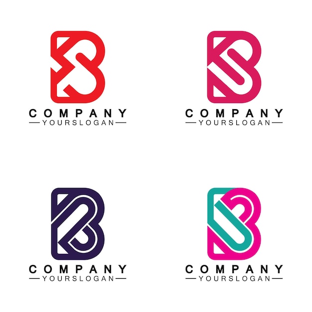 Initial letter B love heart logo design