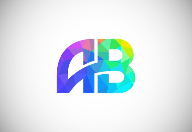 Первоначальная буква AB Low Poly Logo Design Vector Template Графический символ алфавита для фирменного стиля