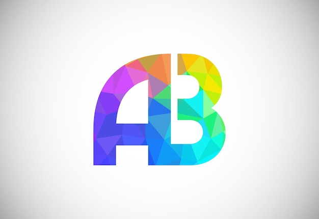 Initial letter a b low poly logo design vector template graphic alphabet symbol for corporate business identity