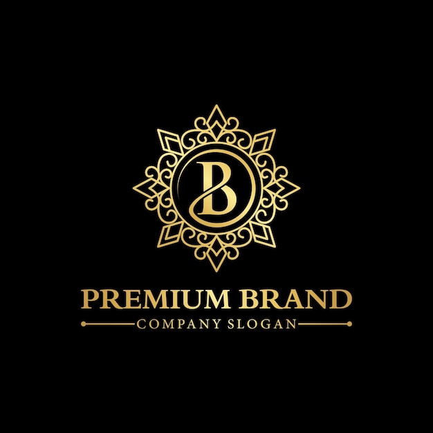 Lettera iniziale b logo di lusso design premium brand vector