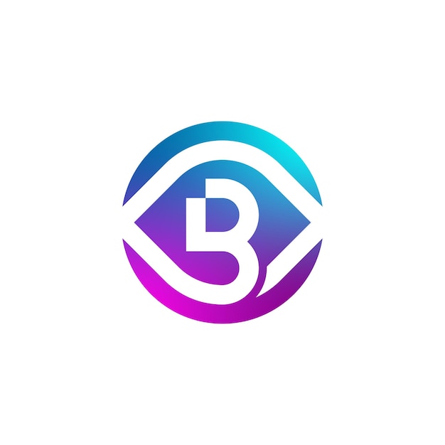 Initial letter B modern eye vision logo