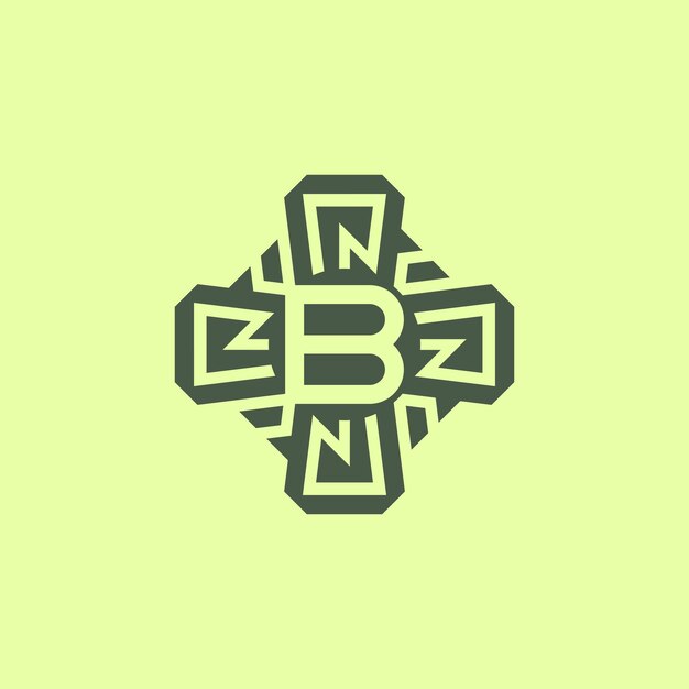 Initial letter b modern technology circuit pattern emblem logo