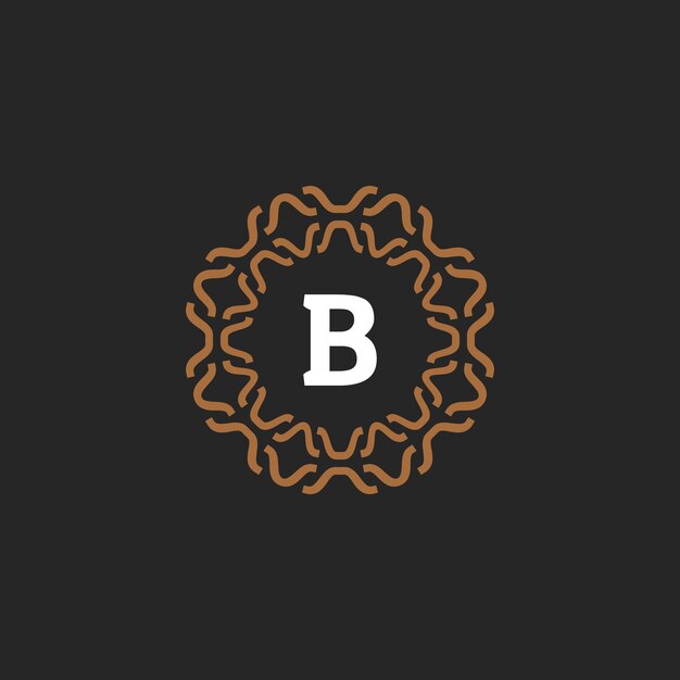 Premium Vector | Initial letter b ornamental border circle frame logo